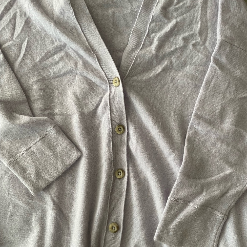 J Jill Cashmere light lilac lavender cardigan XL